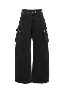 MSGM Black Jeans For Girl With Studs