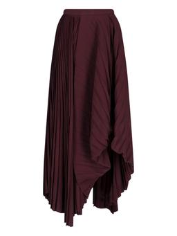 Alexander McQueen Asymmetrical Pleated Midi Skirt