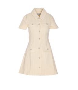 self-portrait Collared Denim Midi Dress