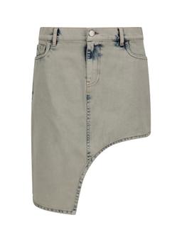 Coperni Asymmetric Denim Miniskirt