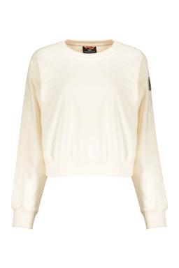 Parajumpers Elegant Ivory Cropped Sweater Made Of Soft Material