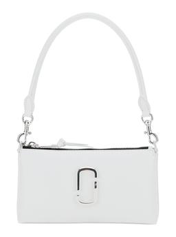 Marc Jacobs the Pochette White Shoulder Bag With Removable Top Handle And Front Plaque In Leather Woman