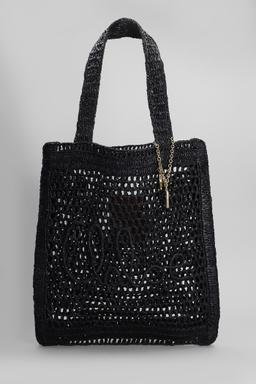 Chloé Summer Banana Tote In Black Raffia