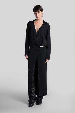 The Attico Long Dress In Black Acetate