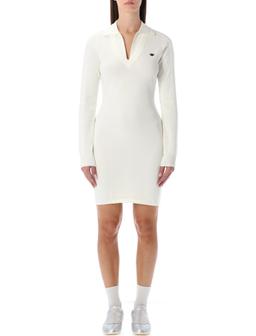 Adidas Originals White Ribbed Mini Dress