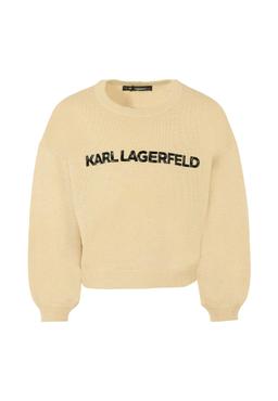 Karl Lagerfeld Kids Gold Sweater For Girl With Logo