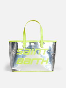 MC2 Saint Barth Silver Reflex Bag With Yellow Fluo Details