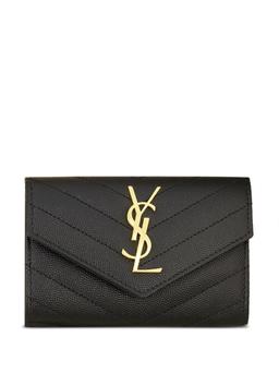Saint Laurent Cardholder With Brass Metal Logo