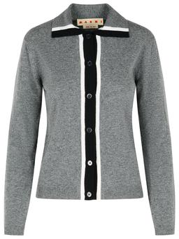 Marni Grey Virgin Wool Cardigan