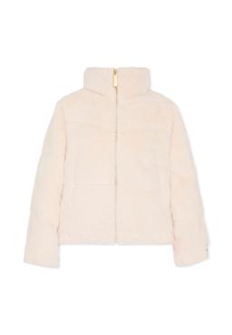 Molo Ivory Down Jacket For Girl With Patch