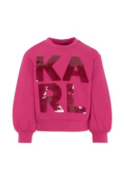 Karl Lagerfeld Kids Purple Sweatshirt For Girl With Logo