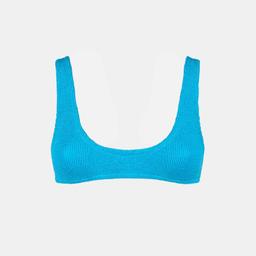 MC2 Saint Barth Woman Light Blue Lurex Crinkle Bralette Swimsuit
