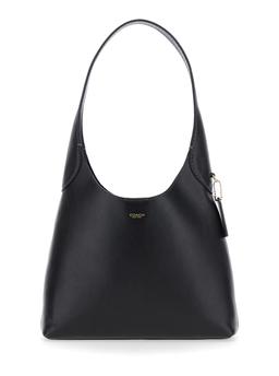 Coach brooklyn Small Black Shoulder Bag With Logo Lettering On The Front In Leather Woman