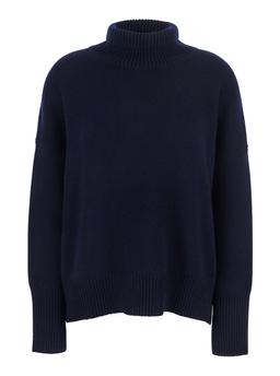 Lisa Yang heidi Blue Turtleneck Knit Sweater In Cashmere Woman