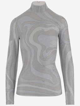 Pucci Lamé Jersey Sweater With Abstract Pattern
