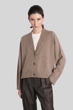 Loulou Studio Kaia Lds Cardigan In Taupe Cashmere