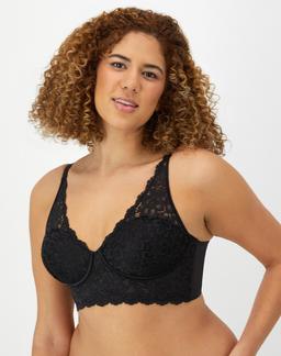 Maidenform Lightly Lined Convertible Lace Bralette Black 32A Women's