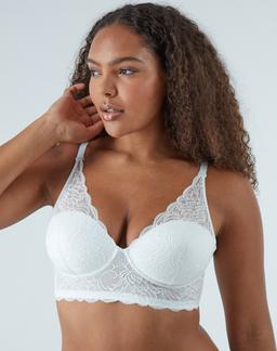 Maidenform Lightly Lined Convertible Lace Bralette White Bloom 34A Women's