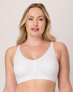 Bali Cotton Collection Wireless Bra White S Women's