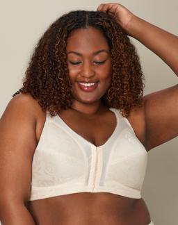 Playtex 18 Hour Supportive Front Close Flexible Back Wireless Bra Light Beige 40DDD Women's
