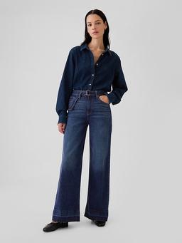 High Rise Stride Wide-Leg Jeans
