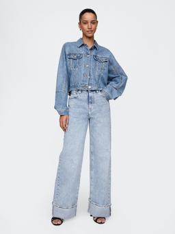High Rise Stride Wide-Leg Jeans