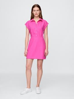 Linen-Blend Shirtdress