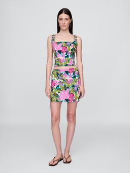 Linen-Blend Mini Skort