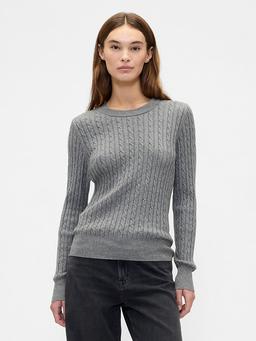 CashSoft Cable-Knit Crewneck Sweater