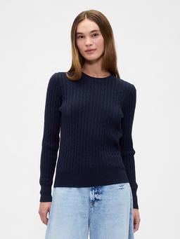 CashSoft Cable-Knit Crewneck Sweater