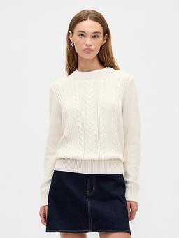 Cable-Knit Crewneck Sweater