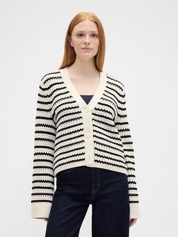 Relaxed Waffle-Knit Cardigan