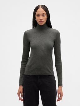 Ribbed Turtleneck T-Shirt