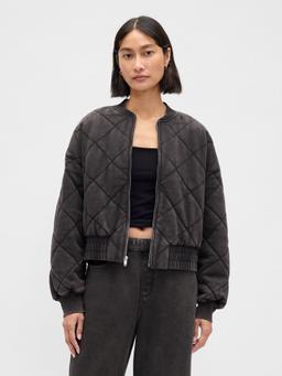 VintageSoft Quilted Bomber Jacket
