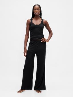 Mini Rib Wide-Leg PJ Pants