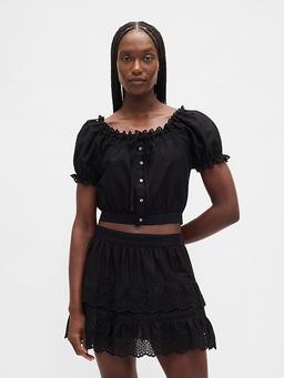 Eyelet Crop Top