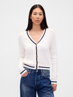 100% Cotton Cable-Knit Cardigan