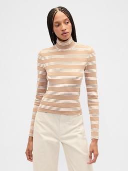 Ribbed Turtleneck T-Shirt