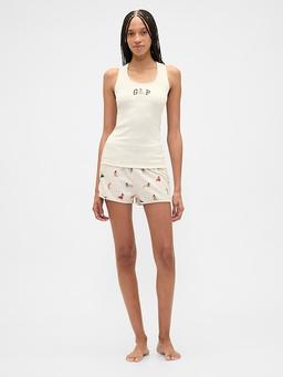 Print Flannel PJ Shorts