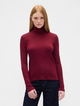 Ribbed Turtleneck T-Shirt