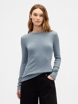 Ribbed Crewneck T-Shirt