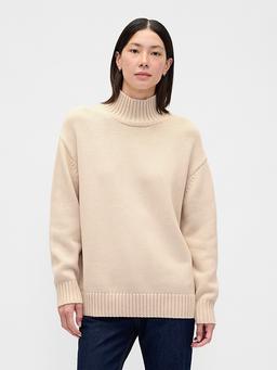 100% Cotton Oversized Mockneck Sweater