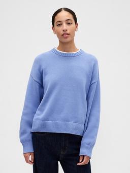 Relaxed Cotton Crewneck Sweater