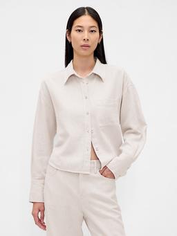 Linen-Cotton Oversized Shirt