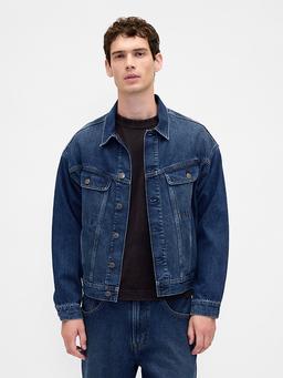Stranger Things Adult Flannel-Lined Icon Denim Jacket