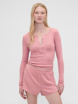 Gap × Summer Fridays Pointelle Henley PJ Top