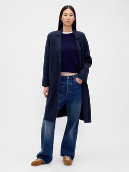 Cotton-Blend Cardigan Coat