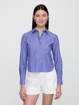 Cropped Poplin Shirt