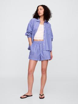 Relaxed Pull-On Poplin Shorts