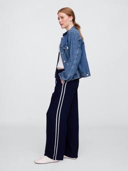 Mid Rise Linen-Blend Wide-Leg Pants